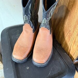 J.B. Dillon Two-Tone Western Boots - Tan and Black